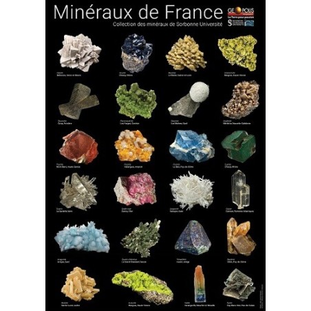 Poster - Sélection des 24 plus beaux minéraux français de la collection Sorbonne Université